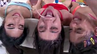 Deepthroating teen sluts gagging