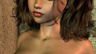 3d busty brunette with a huge dick