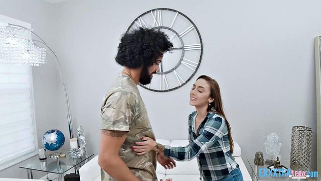 Big Cock James Angel Pounds Dani Blu on Sofa