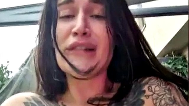 Latina cums wildly from mega squirt on the street 2