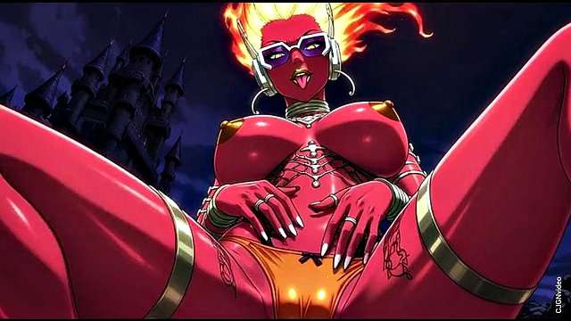 Fire element demon sexy pose (Ai animation)