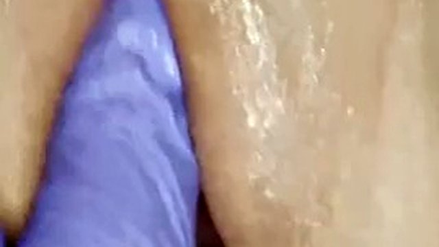 CLOSEUP: I make him put on latex gloves, rub my clit and finger my pussy