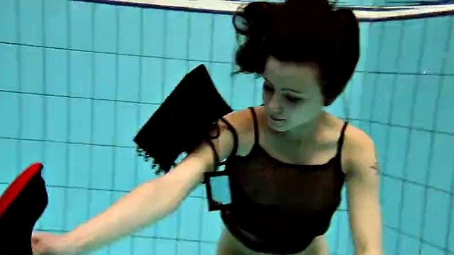 Christy with big tits and Petra with small tits underwater