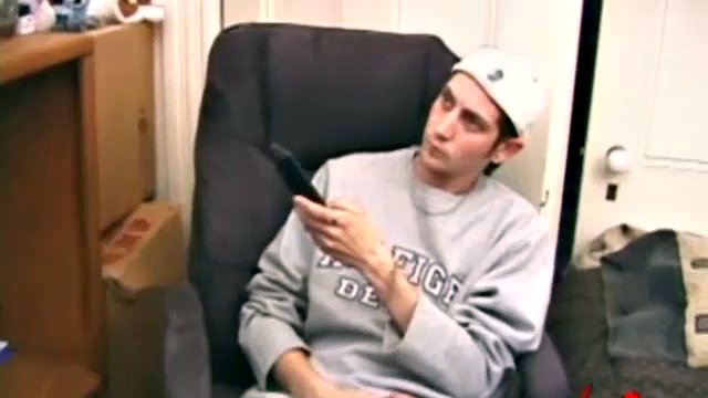 While playing a porn video, Aaron strokes himself hard and then pulls his dick out of his jeans. After a good long stroking show, this young man lets loose and spills his hot sticky cum all over the bed.