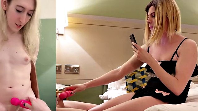 Trans lesbian facial, sound and bonded vibration play (Jessica Bloom and JenbyDoll)