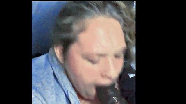 Crazy head from bbw in the backseat of a rental car