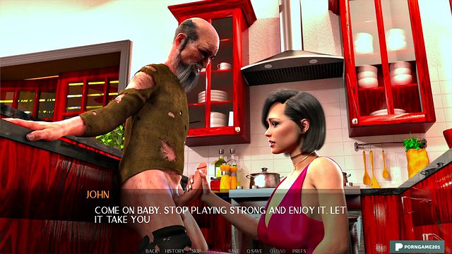 Sexy wife gets fucked by an old pervert - 3d game