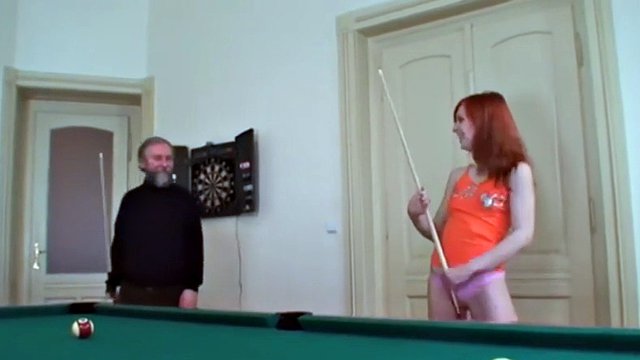 Redhead teen fucks gramps dick after blowjob