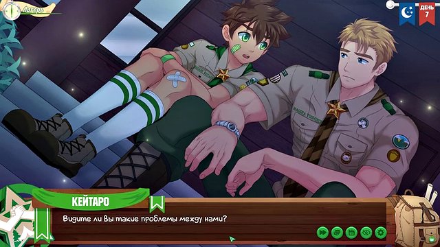 Game: Friends Camp, Episode 7 – Talk to the scoutmaster. (Russian voice acting)