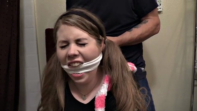 Busty teen with piggy valley bound and humiliated