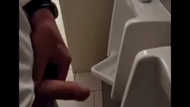 Johnholmesjunior in the men's room on Vancouver Island in a super risqué solo show with huge cum