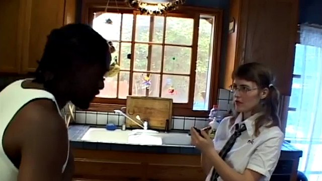 nerdy teen takes a anal bbc fucking