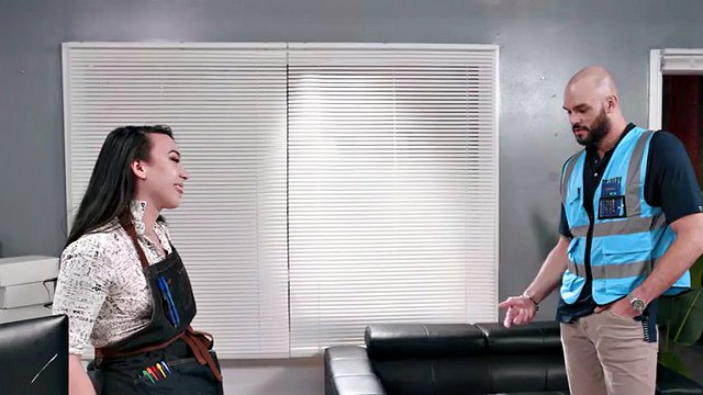 TRANSFIXED - Hung Delivery Guy Cliff Jensen Assfucks Hot Babe Kasey Kei! OPEN MOUTH FACIAL