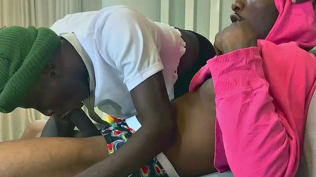 Ebony sissy slave fucked on pride day