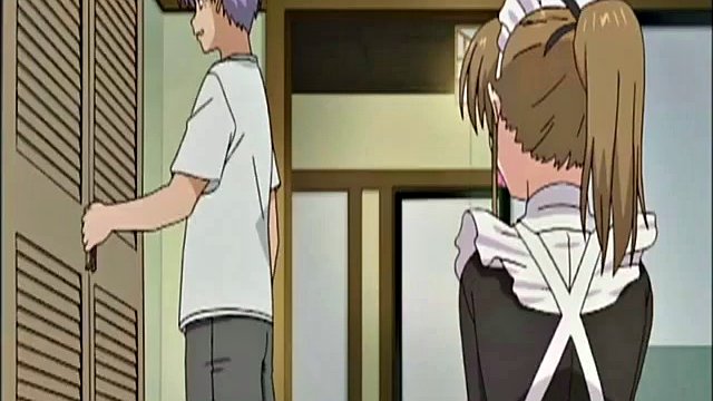 Anime služka namočí kočičku při fantazírování