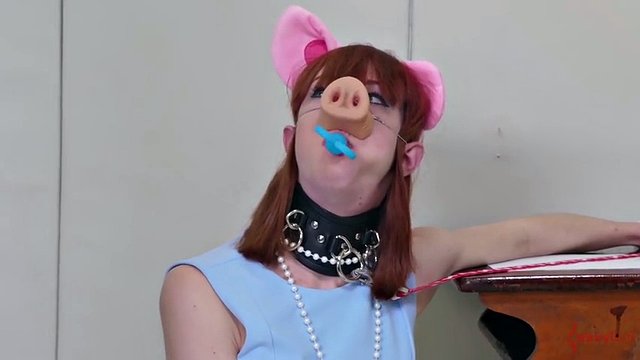 Degraded BDSM pig slave eats her doms ass