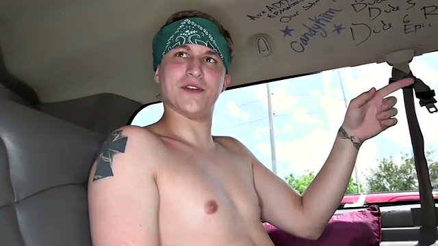 Straight bait tricked and cocksucked in public van