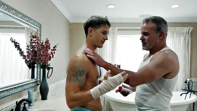 Helpful Stepdad Helps Injured Stepson Shower and Cum - DisruptiveFilms