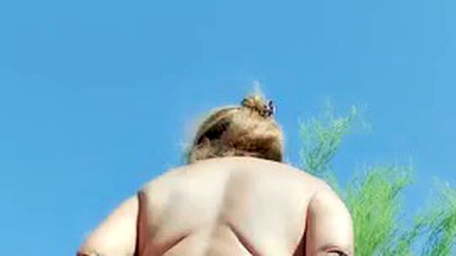 Naked and pissing on the side of the road. Mature bbw latina woman