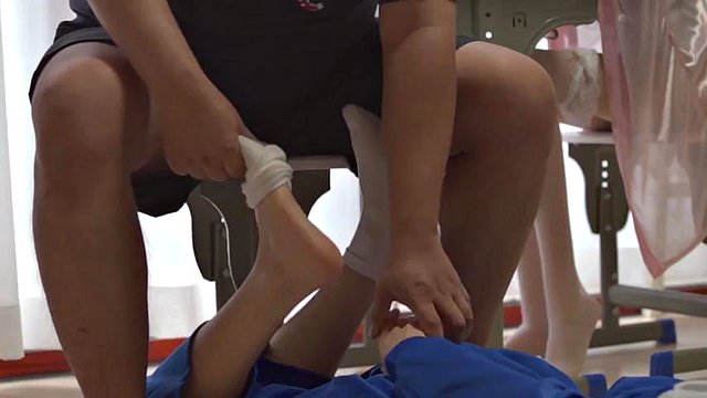 chinese tickle in white socks