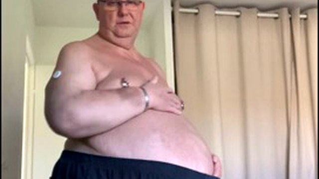 Papa grosbebe42 caresses himself in front of the camera