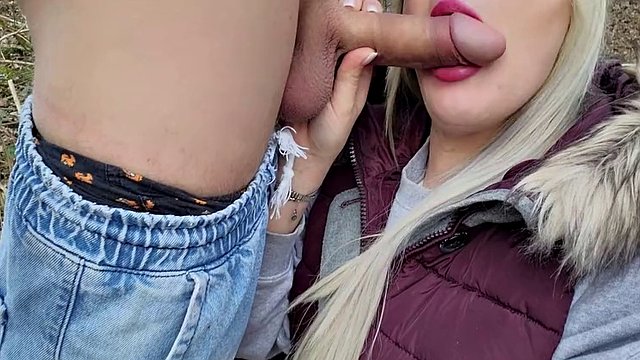 A stranger fucks me in the ass and ruins my down jacket with sperm