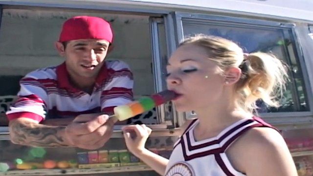 Cheerleader Cindi Loo facial and fucked part 1
