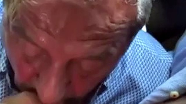 Grandpa sucking in the car