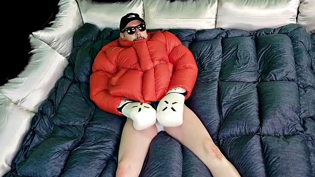 Pillow Humping and Cum Inside Overfilled Comforter