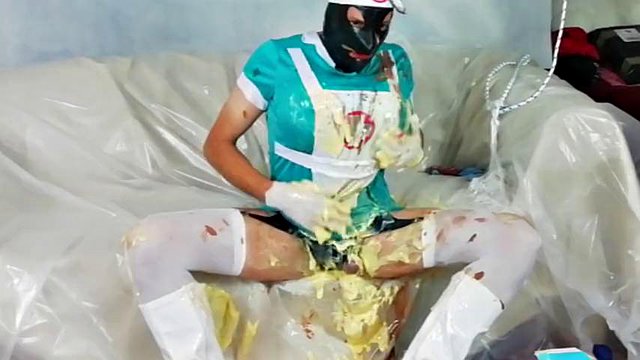 Alison the dirty wet and messy nurse , sploshing