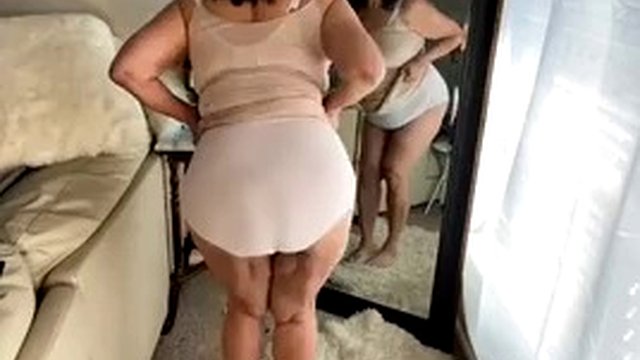 Masturbate mature hairy pussy in panties to get them wet and dirty