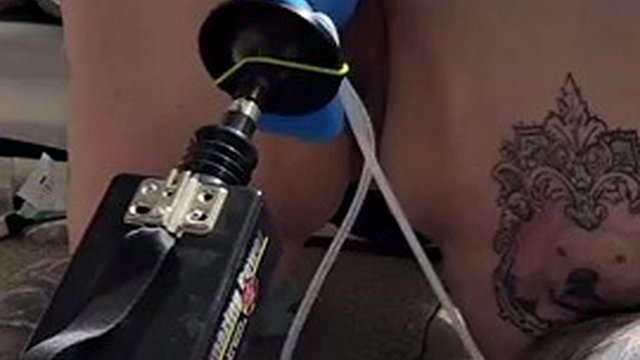Tink88 fucking machine with tied dildo squirting