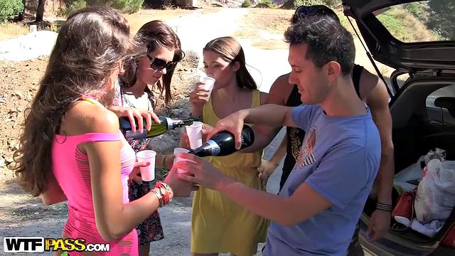 Incredible college orgy on the beach