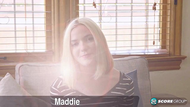 Blonde Maddie Winters Stripteases Before Masturbation Solo