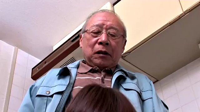 Jav old man serving guy
