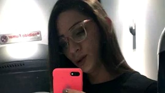 Onlyfans - Adriana Rodriguez masturbates her big cock in the toilet