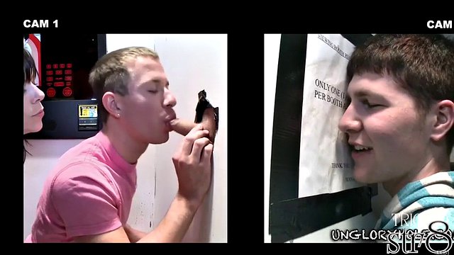 Straight gloryhole user tricked by jock