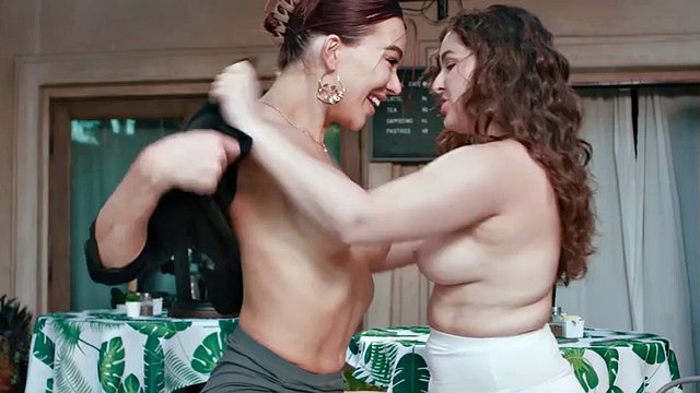 TRANSFIXED - Hot Waitress Emma Rose Rekindles With Old Bestie Leana Lovings During After Hour