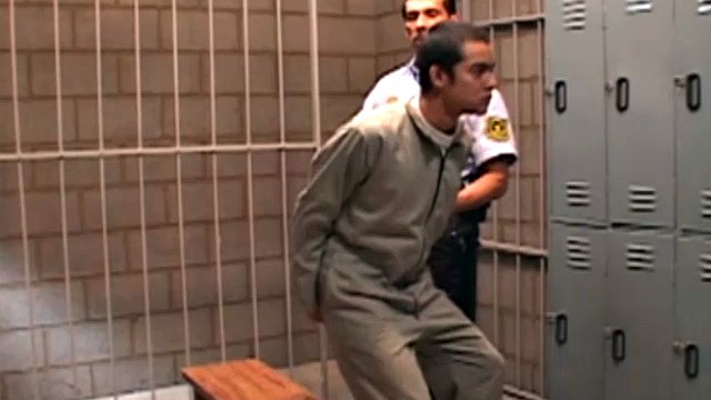 An elderly guard wants to get his way with a young prisoner, David Contreras, who has no choice but to give in to his wishes. Taken to the locker room, the boy is stripped naked and forced to suck the guard's cock.