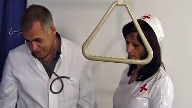 Nasty German nurse is fisted and assfucked by two doctors