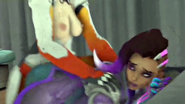 NOUVELLE animation hentai Lordaardvark : Futa Mercy utilisant Sombra comme jouet de baise