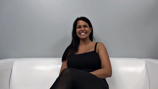 Busty Czech takes cum on tits after sex at casting