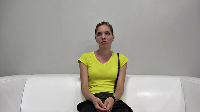 Thin teen brunette wrecked on her first casting