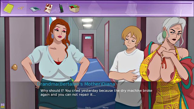 EroticGamesNC #11: Cougar Landlady Struggles with Washing Machine as Helping Guy Pounds
