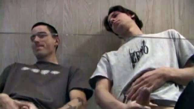 In this hot double masturbation scene, Dan and Jayden get naked and start fucking on a glass table. The camera is positioned under the glass, capturing all the stroking action and cum shooting from their throbbing cocks.