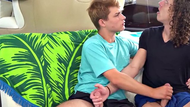 Family Dick - Muscular stepdad takes his two twink stepsons out for intense fucking in a sweaty boat