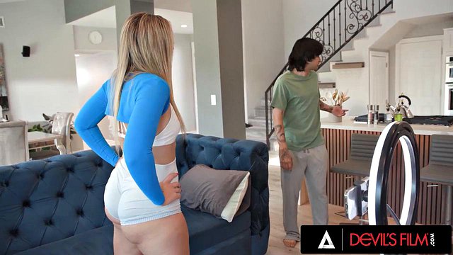 DEVILS FILM - River Lynn s Squat Workout Makes Stepbrother Hard Leading To Hardcore Fuck: Porn