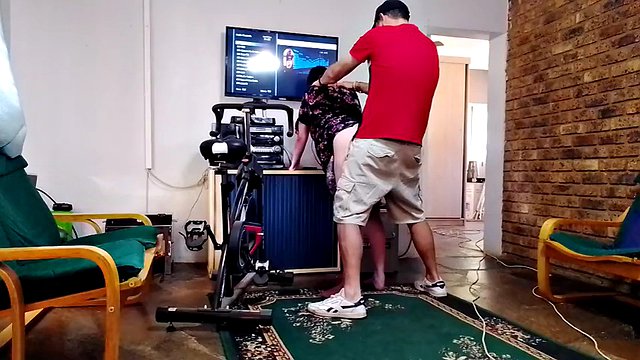 Stepmom gets her pussy cummed after she caught me masterbating