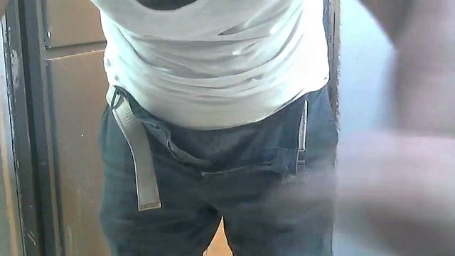 Masculine Man Cums in Office Storage and Shower