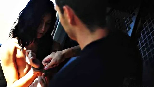 Jade Jantzen agrees to slave training session with outdoor rope bondage and rough sex